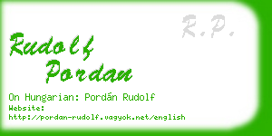 rudolf pordan business card